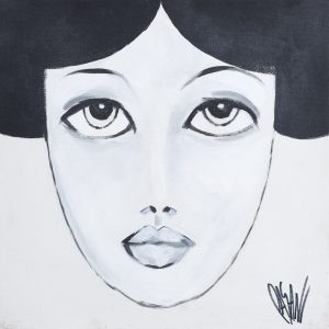 la borghese BN 1 40x40 acrilico su tela