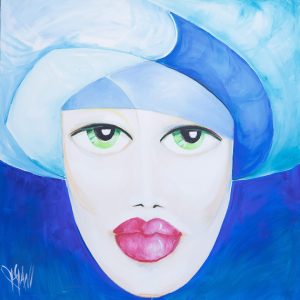 la borghese blu 100x100 acrilico su tela