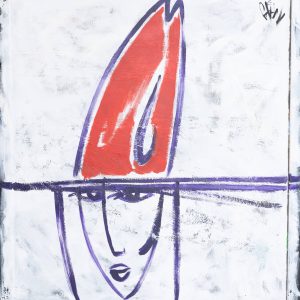 la matta astratta 110x110 acrilico su tela